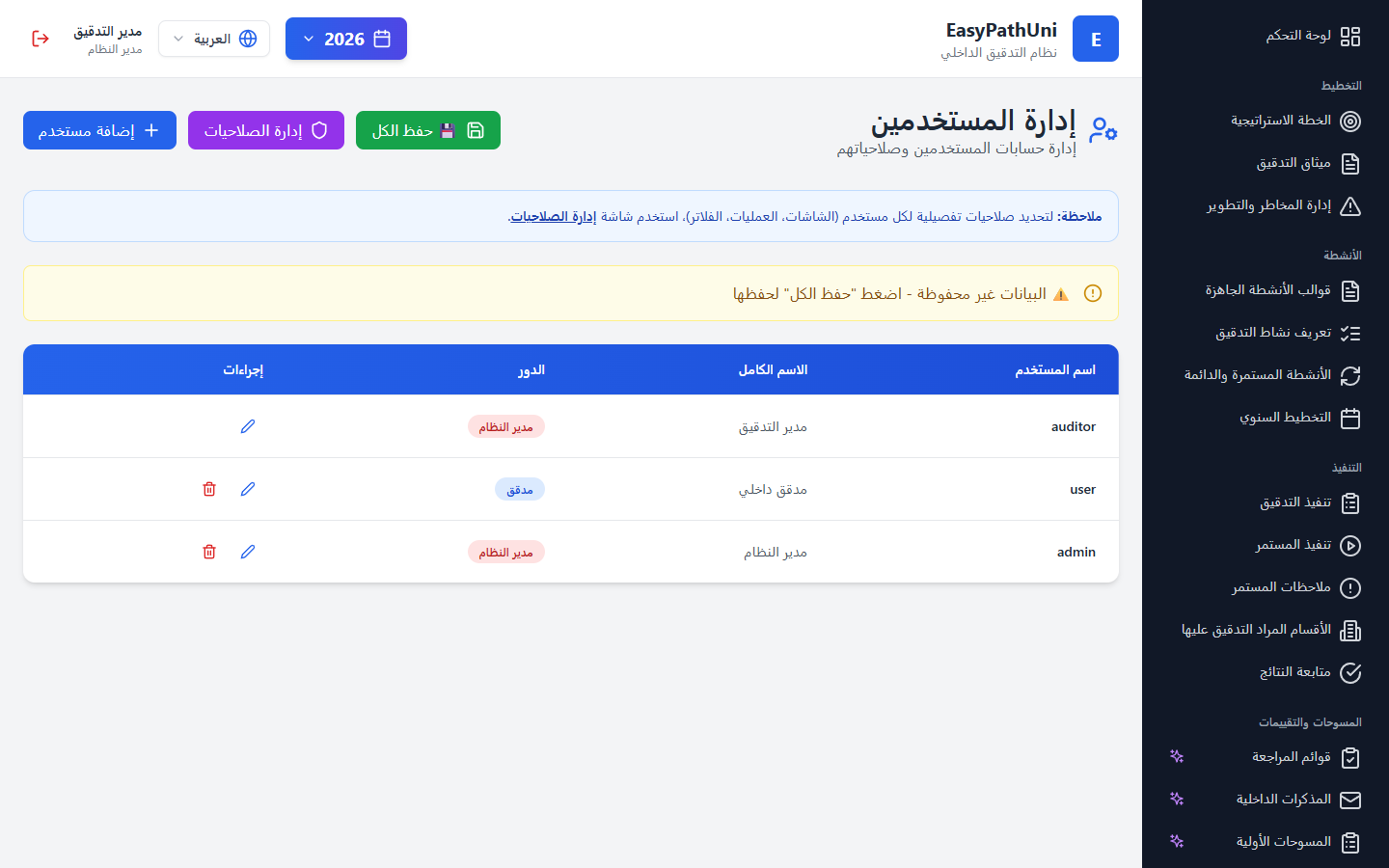 إدارة المستخدمين